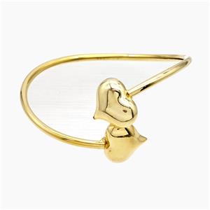 Copper Bangle Heart Gold Plated, approx 25mm, 60mm dia
