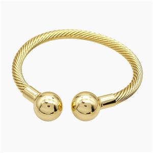 Copper Bangle Gold Plated, approx 25mm, 60mm dia