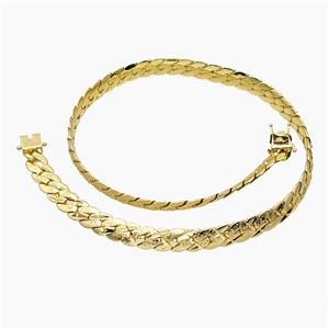 Copper Necklace Gold Plated, approx 9mm, 46cm length