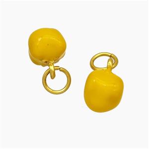 Copper Tomato Pendant Yellow Enamel Gold Plated, approx 8mm