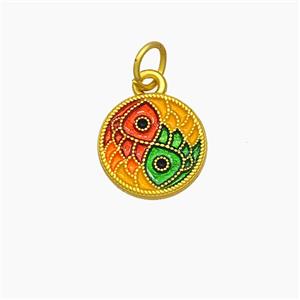 Copper Fish Pendant Painted Gold Plated, approx 11mm
