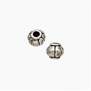 Tibetan Style Alloy Pumpkin Spacer Beads Antique Silver, approx 4.5mm