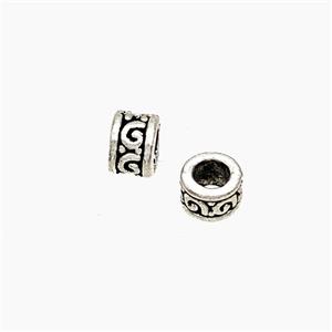 Tibetan Style Alloy Heishi Spacer Beads Large Hole Antique Silver, approx 4.5mm, 2mm hole