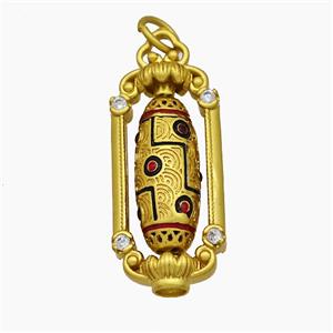 Tibetan Style Copper Rrice Pendant Gold Plated, approx 12-30mm