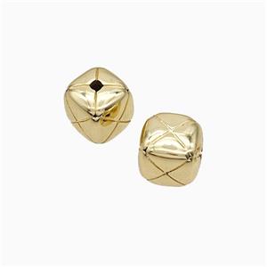 Copper Cube Beads Gold Plated, approx 7x7mm