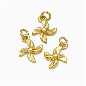 Windmill Charms Copper Pendant Gold Plated, approx 8mm
