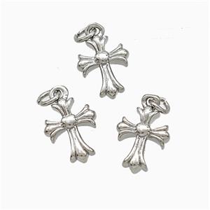 Copper Cross Pendant Platinum Plated, approx 8-10mm