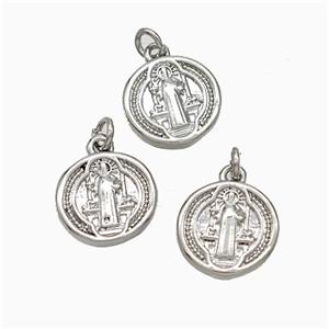 Copper Jesus Pendant Platinum Plated, approx 10mm