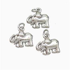 Copper Elephant Pendant Platinum Plated, approx 8-10mm
