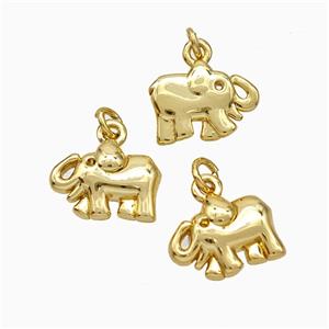 Copper Elephant Pendant Gold Plated, approx 8-10mm
