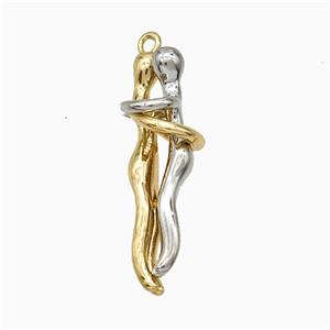 Copper Couple Pendant Gold Platinum Plated, approx 5-25mm, 5-30mm