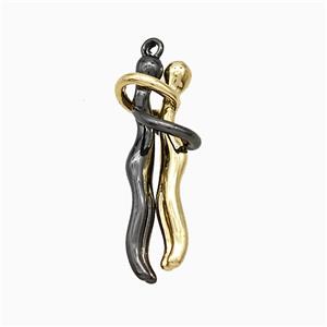 Copper Couple Pendant Black Gold Plated, approx 5-25mm, 5-30mm