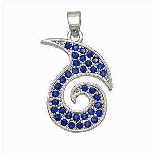 Copper Totem Symbols Pendant Pave Zirconia Platinum Plated, approx 15-20mm
