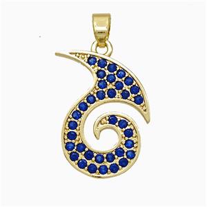Copper Totem Symbols Pendant Pave Zirconia Gold Plated, approx 15-20mm