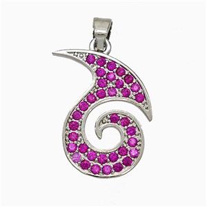 Copper Totem Symbols Pendant Pave Zirconia Platinum Plated, approx 15-20mm