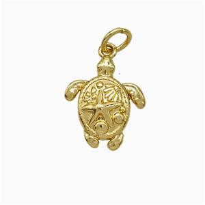 Copper Tortoise Pendant Gold Plated, approx 12-14mm