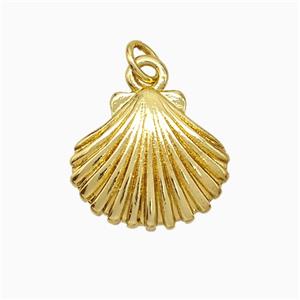 Copper Scallop Shell Pendant Gold Plated, approx 14-16mm