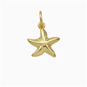 Copper Starfish Pendant Gold Plated, approx 10mm