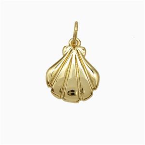 Copper Scallop Shell Pendant Gold Plated, approx 11mm
