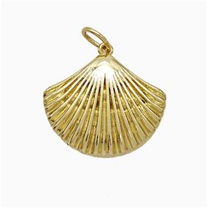Copper Scallop Shell Pendant Gold Plated, approx 15-17.5mm