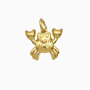 Copper Crab Pendant Gold Plated, approx 12-13mm