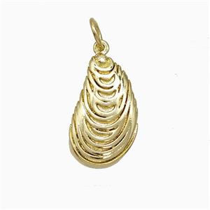 Copper Scallop Shell Pendant Gold Plated, approx 10-16mm