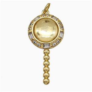 Copper Magicwand Pendant Pave Zirconia Resin Gold Plated, approx 15-30mm