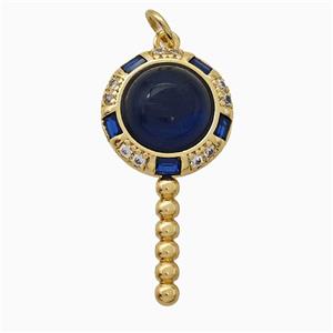 Copper Magicwand Pendant Pave Zirconia Resin Gold Plated, approx 15-30mm