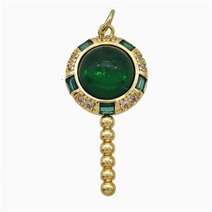 Copper Magicwand Pendant Pave Zirconia Resin Gold Plated, approx 15-30mm