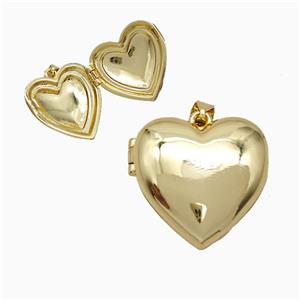 Copper Heart Locket Pendant 18K Gold Plated, approx 20mm