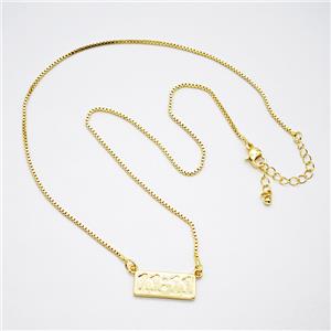 Copper Necklace Double Eleven Number 11 Gold Plated, approx 9-20mm, 1.2mm, 42-47cm lengthe