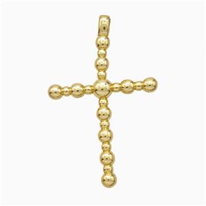 Copper Cross Pendant Gold Plated, approx 22-35mm