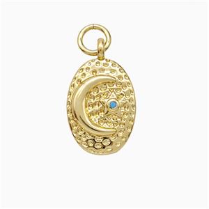 Copper Moom Star Pendant Hammered Gold Plated, approx 10-13mm