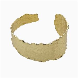 Copper Bangle Hammered Gold Plated, approx 10-30mm, 50-60mm dia