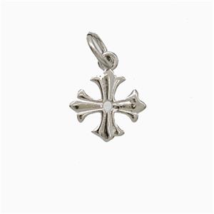 Copper Cross Pendant Platinum Plated, approx 10mm
