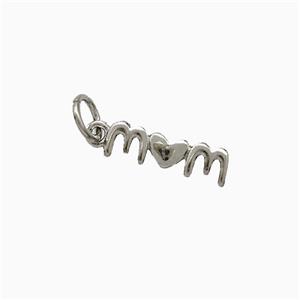 Copper Mom Pendant Heart Platinum Plated, approx 4-13mm