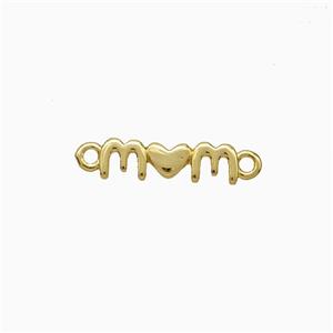 Copper Mom Connector Heart Gold Plated, approx 4-13mm