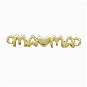 Copper Mama Connector Heart Gold Plated, approx 4-20mm