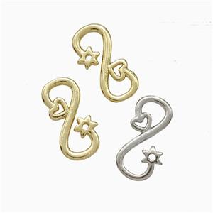 Copper Infinity Connector Heart Flower Mixed, approx 6-12mm