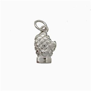 Copper Glove Pendant Platinum Plated, approx 8-11mm