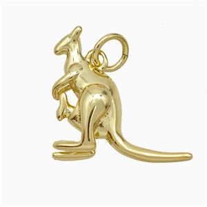Copper Kangaroo Pendant Gold Plated, approx 16-18mm