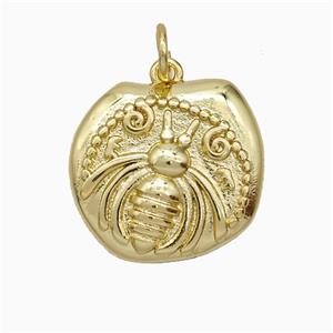 Copper Bumblebee Pendant Gold Plated, approx 15-16.5mm