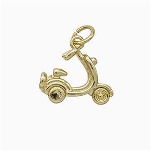Electric Motorcycles Charms Copper Pendant Gold Plated, approx 12-15mm