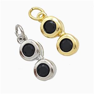 Copper Telescop Pendant Pave Zirconia Mixed, approx 6.5-14mm