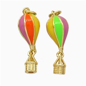Ballon Charms Copper Pendant Multicolor Enamel Gold Plated, approx 8-23mm