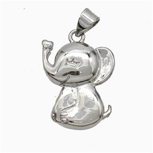 Copper Elephant Pendant Platinum Plated, approx 15-20mm