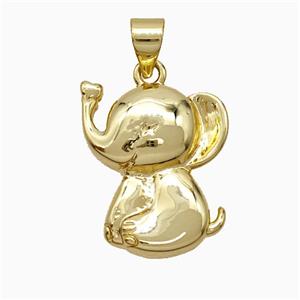Copper Elephant Pendant Gold Plated, approx 15-20mm