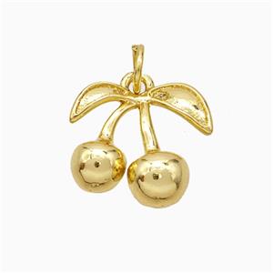 Copper Cherry Pendant 18K Gold Plated, approx 13-14mm
