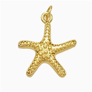 Copper Starfish Pendant 18K Gold Plated, approx 20mm