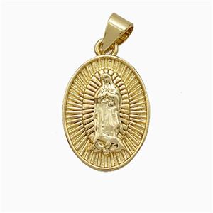 Virgin Mary Charms Copper Pendant Gold Plated, approx 12-16mm